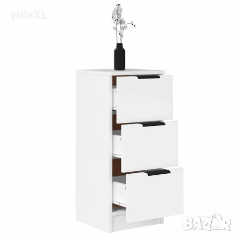 vidaXL Сайдборди, 2 бр, бели, 30x30x70 см, инженерно дърво, снимка 8 - Бюфети - 56148034