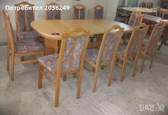 Комплект масивна разтегателна маса- Автомат с 10 стола и много нива на разтягане, снимка 5 - Маси - 52433425