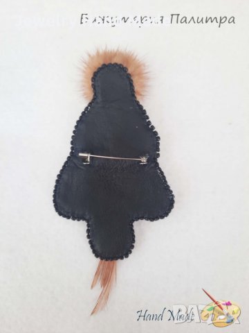 Брошка"Бухал"-ръчно изработена, снимка 3 - Други - 34335658