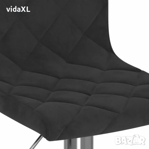 vidaXL Бар табуретки, 2 бр, черни, кадифе, снимка 8 - Столове - 56147030