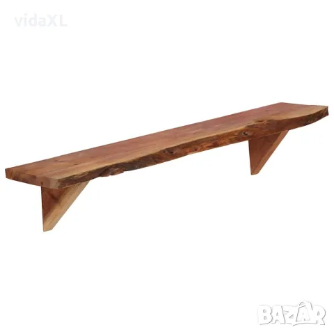 vidaXL Рафтове за стена, 2 бр, 90x20x18 см, акация масив, снимка 2 - Етажерки - 56146452