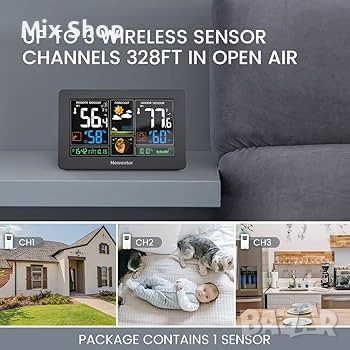 Нова Безжична метеорологична станция за вътрешен и външен монтаж Newentor, снимка 2 - Друга електроника - 54036727