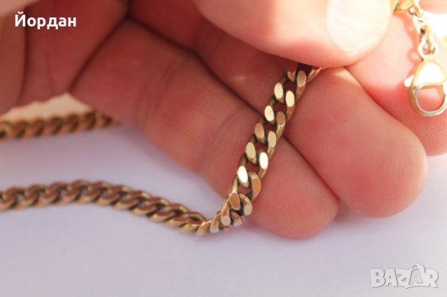 Сребърен позлатен ланец, снимка 6 - Антикварни и старинни предмети - 38002501