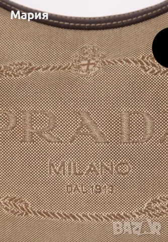 Дизайнерска Prada/Прада канвас чанта от канвас цвят на зелена маслина, снимка 5 - Чанти - 49727027