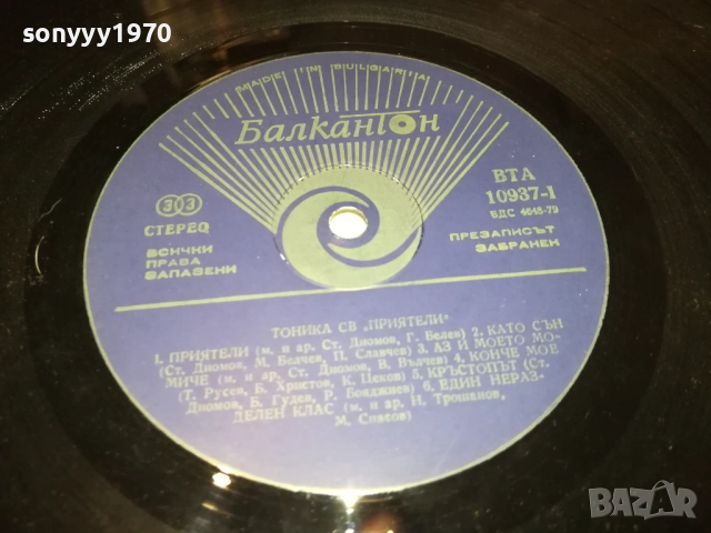 ТОНИКА СВ 0110251942, снимка 2 - Грамофонни плочи - 51911828