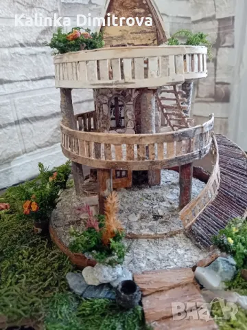 Къщата с цветята-ръчно изработена декорация., снимка 2 - Декорация за дома - 48108250