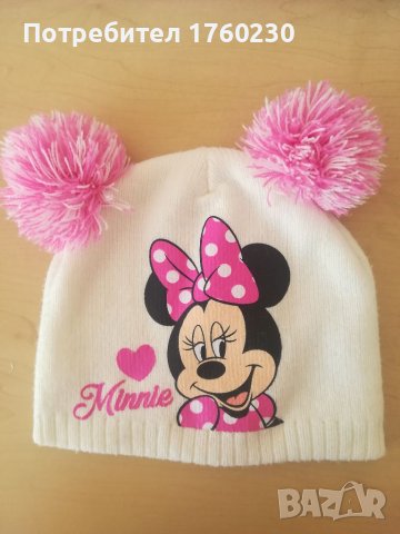 Комплект шапка, шал и ръкавици на Мини Маус, снимка 2 - Бебешки шапки - 40117814
