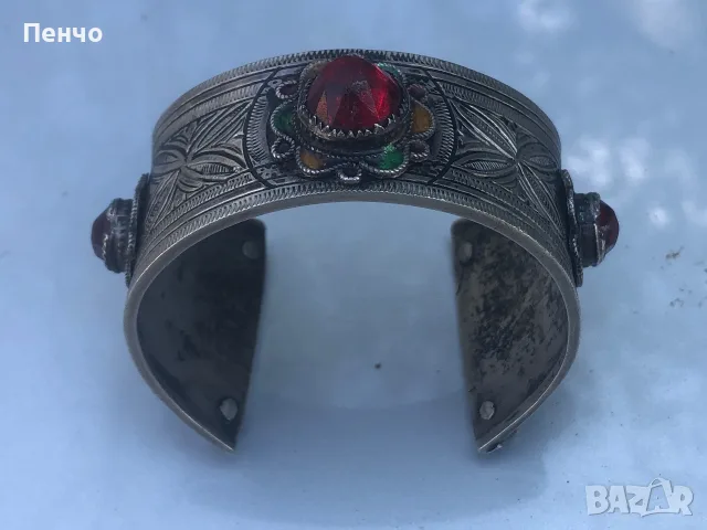 стара възрожденска сребърна гривна, снимка 2 - Антикварни и старинни предмети - 54724355
