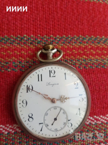 Сребърен джобен часовник Longines , снимка 2 - Антикварни и старинни предмети - 54312806