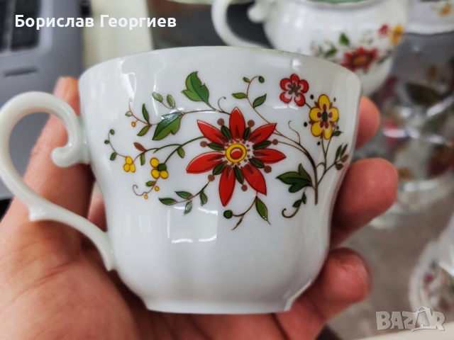 Немски порцелан Сервиз за чай  Seltmann Weiden- Barock, снимка 3 - Сервизи - 44758671
