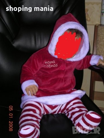 Луксозен коледен комплект за момиче - рокля с ританки от англия, снимка 1