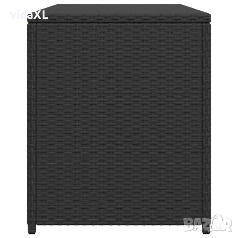 vidaXL Градински сандък за съхранение, черен, 120x50x60 см, полиратан, снимка 6 - Ракли - 56147518