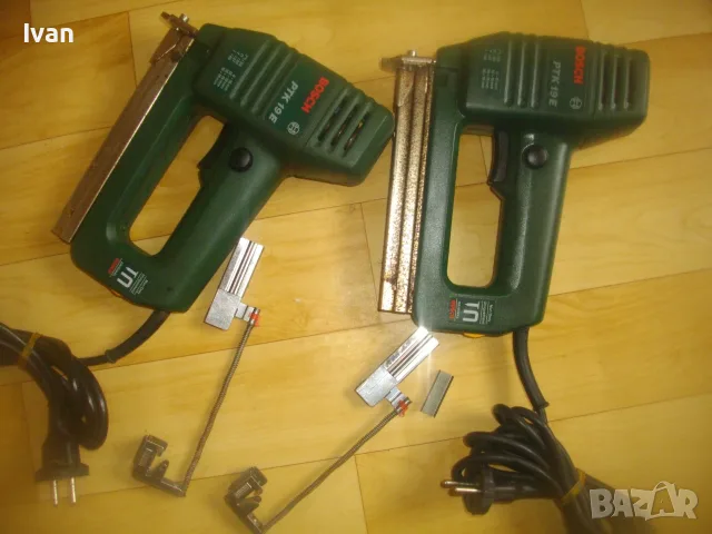 BOSCH PTK19E НЕМСКИ ОРИГИНАЛ СТАРО КАЧЕСТВО ЕЛ. ТАКЕР БОШ КОМБИНИРАН С ЕЛ. КОНТРОЛ И РЕГУЛАЦИЯ УДАР, снимка 17 - Други инструменти - 56121558