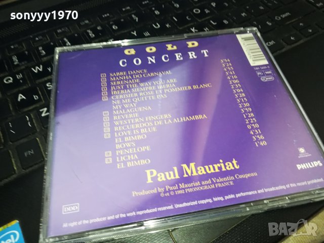 PAUL MAURIAT CD GOLD CONCERT-MADE IN FRANCE 1802241010, снимка 13 - CD дискове - 44349162