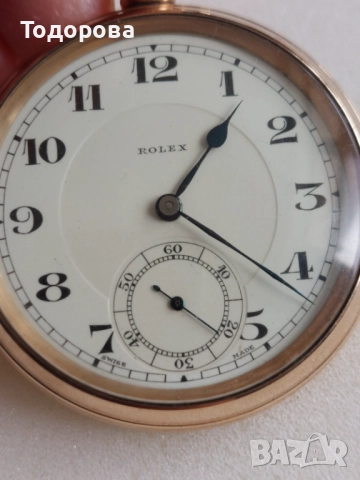Джобен часовник ROLEX-1910-30 г.позлатен, снимка 6 - Джобни - 51909127