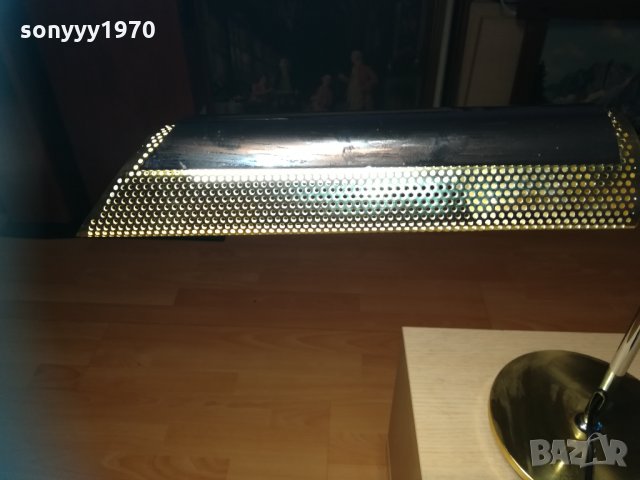 поръчана-gold & inox настолна масивна лампа-внос швеицария, снимка 9 - Настолни лампи - 30151609