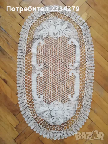 Кокривки за маси,  плетени ръчно и кадифена, 135х135см., снимка 11 - Антикварни и старинни предмети - 47770530