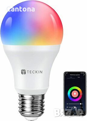 8W, 800LM Smart Wi-Fi RGB LED Light Bulb, 2800K-6200K, Alexa, Google Home