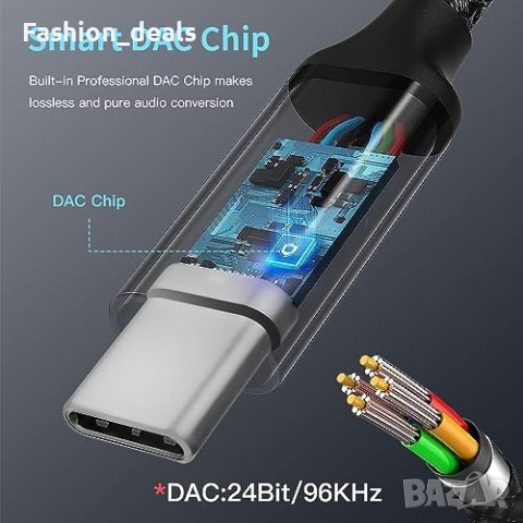 Нов USB C към 3.5mm Аудио Адаптер  Galaxy Pixel iPad Pro, снимка 4 - Друга електроника - 42682138