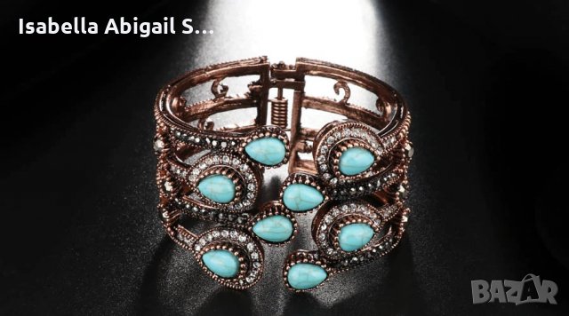 Гривна антично злато с тюркоази, снимка 6 - Гривни - 31857631