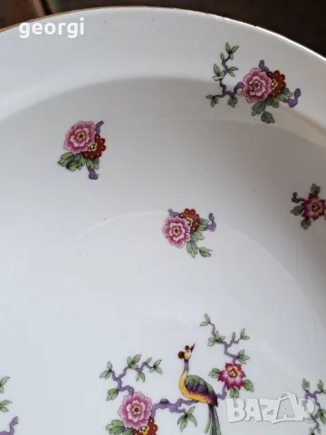 голяма порцеланова купа с рози и райски птици Limoges 8/2, снимка 5 - Сервизи - 49959116