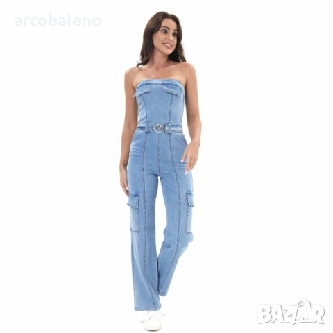 Дамски дълъг дънков гащеризон, снимка 5 - Гащеризони - 50991789