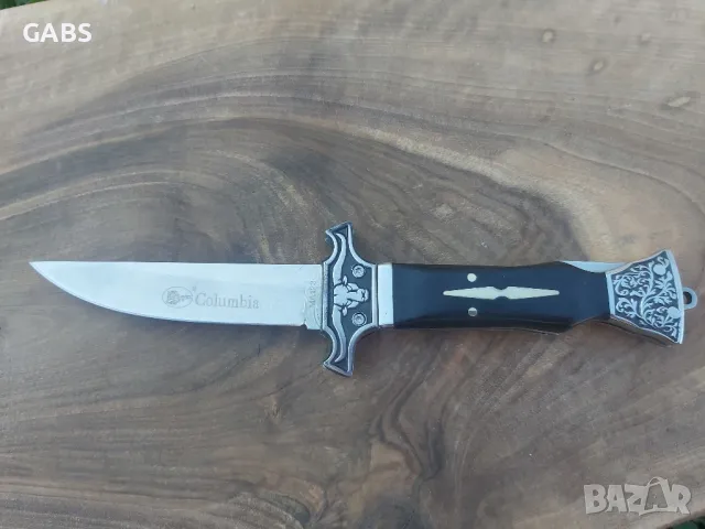 Сгъваем джобен нож Columbia pocket knife с дръжка от дърво, снимка 3 - Ножове - 49230628