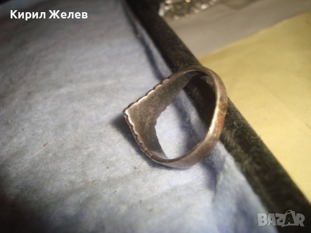 СТАР МАРКАЗИТЕН СРЕБЪРЕН АНГЛИЙСКИ РЕТРО ПРЪСТЕН ОКСИДИРАНО СРЕБРО 925 ПРОБА 27530, снимка 10 - Пръстени - 36796665