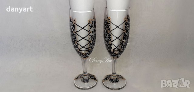 Рисувани чаши за бяло вино, снимка 13 - Чаши - 31935503