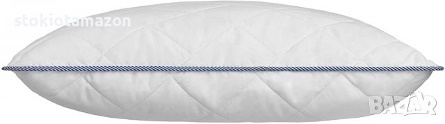 Възглавница Микрофибърна Irisette Body Contour, 80 x 80 см, бяла/синя, сертифицирана от Öko-Tex, снимка 1 - Възглавници - 37128508