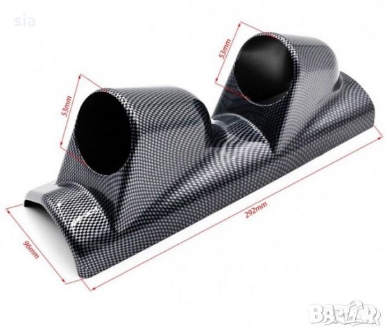 Стойка за измервателни уреди за колонка 52мм, черна, 29/9,5/ 10см, карбон, снимка 3 - Аксесоари и консумативи - 32162211