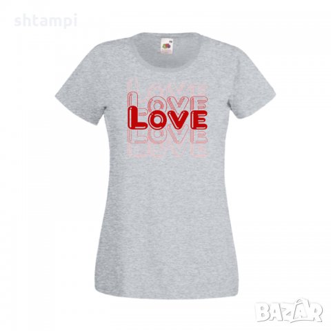 Дамска тениска Свети Валентин LOVE LOVE LOVE 2, снимка 3 - Тениски - 35647309