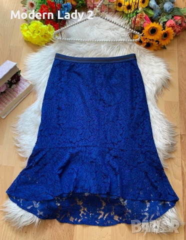Дантелена турско синя пола