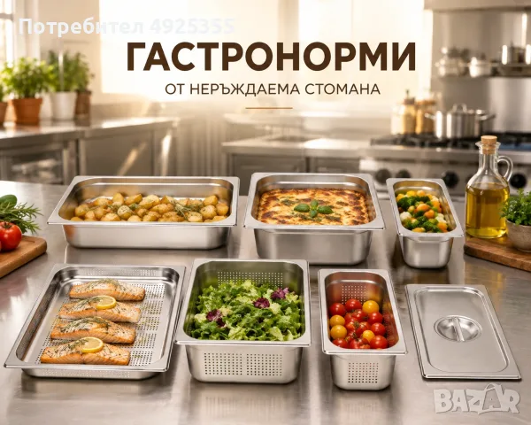 Гастронорми от неръждаема стомана – различни размери, снимка 5 - Обзавеждане на кухня - 55751228