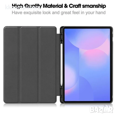 Samsung Galaxy Tab S10 FE+ Смарт Кожен Калъф със Стойка и Скрийн Протектор – 6 Цвята, снимка 7 - Калъфи, кейсове - 50845634