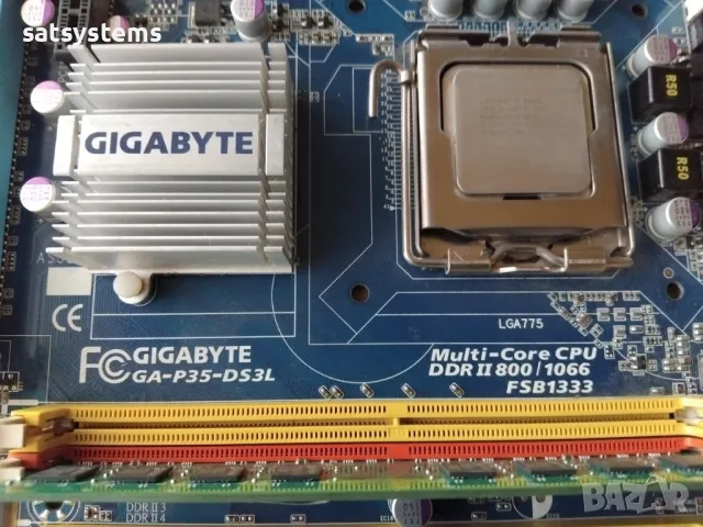 Дънна платка Gigabyte GA-P35-DS3L Socket 775 CPU+FAN+RAM, снимка 5 - Дънни платки - 49336412