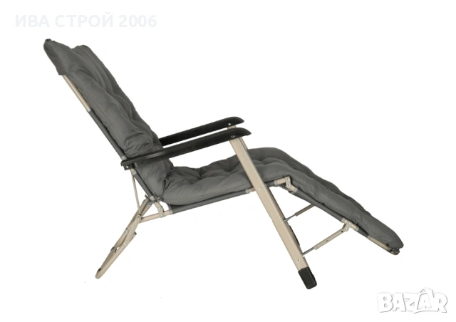Сгъваем градински шезлонг с възглавница | Регулируем шезлонг за градина, тераса и плаж, снимка 3 - Градински мебели, декорация  - 54192593