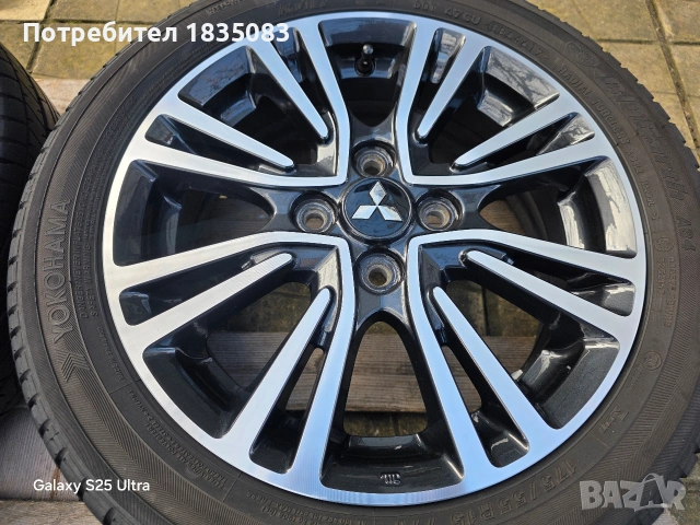 Лети джанти 15ки 4х100 Mitsubishi + летни гуми 175/15/15 Yokohama, снимка 7 - Гуми и джанти - 53044969