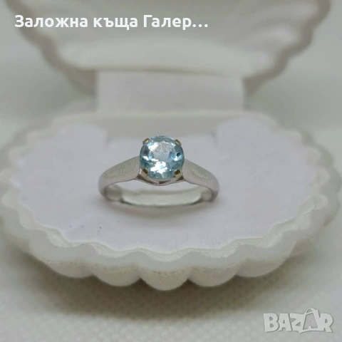 Стилен златен пръстен с фианит, бяло злато – 585, 2,04г, снимка 3 - Пръстени - 54215395