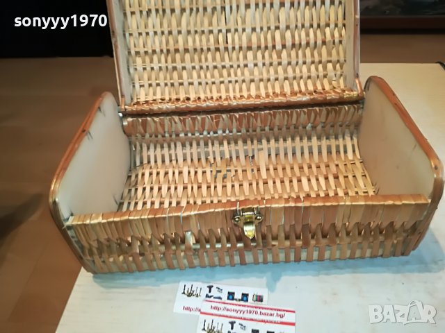 ПЛЕТЕНА КУТИЯ-ВНОС ФРАНЦИЯ 3010221127L, снимка 10 - Антикварни и старинни предмети - 38498472