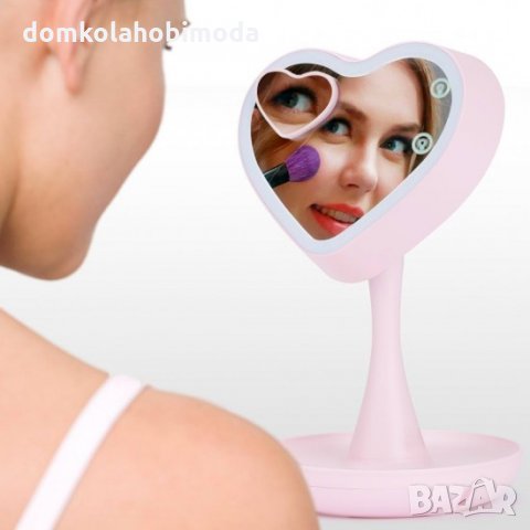 Настолно огледало за гримиране, С лед осветление, Сърце, снимка 2 - Други - 31861406