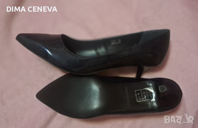 Дамски обувки, нови, лачени, тъмно  сини 38 размер., снимка 3 - Маратонки - 44535848