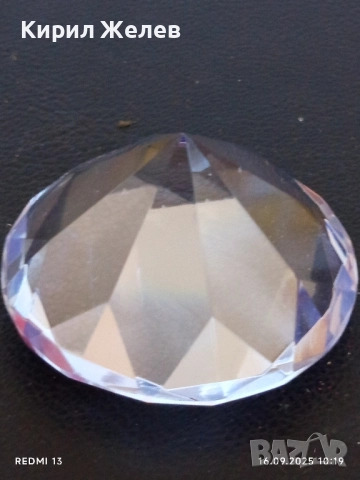 Преспасие от кристално стъкло с форма на диамант много красиво 51072, снимка 3 - Подаръци за кръщене - 51729344
