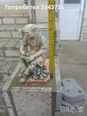Красива масивна статуетка Обущаря със котката CAPODIMONTE., снимка 6 - Статуетки - 49565520