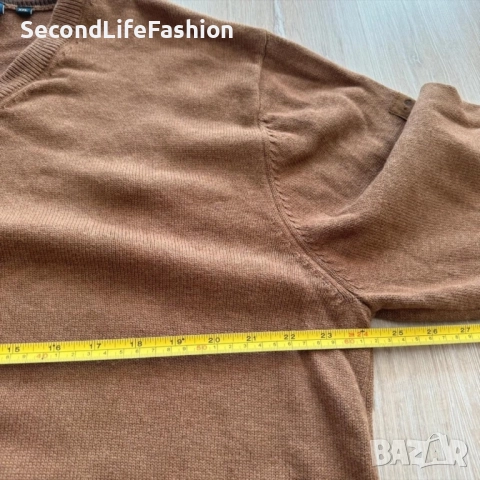 Мъжки пуловер Baileys Scottish, кафяв от памучна вълна размер XXL, снимка 3 - Пуловери - 52287382