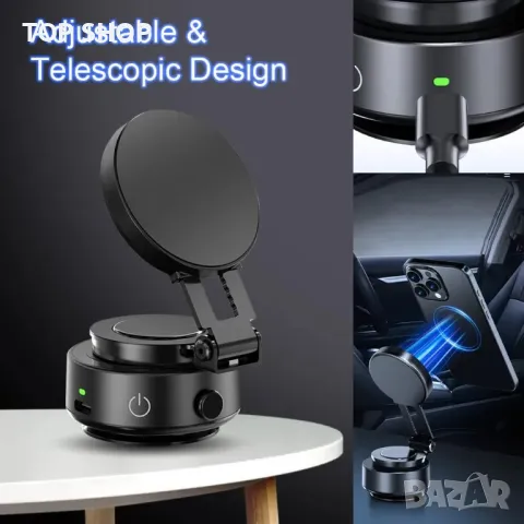 Автомобилна магнитна стойка за телефон Foluu, разтегателна + сензорен превключвател, снимка 6 - Аксесоари и консумативи - 49340599