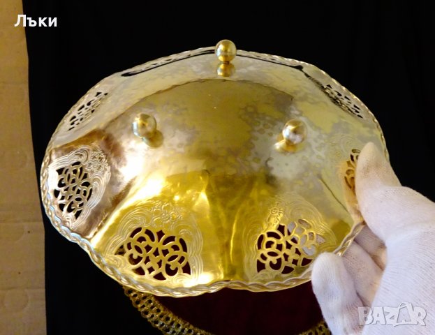 Бронзова фруктиера Quist,ажур,на крачета, снимка 7 - Антикварни и старинни предмети - 37550638