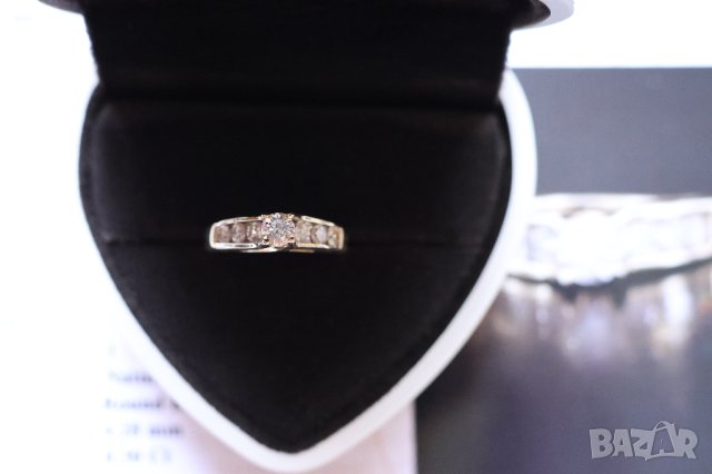 Нов Златен Пръстен с 0.93кт Естествени Диаманти, снимка 9 - Пръстени - 42864116