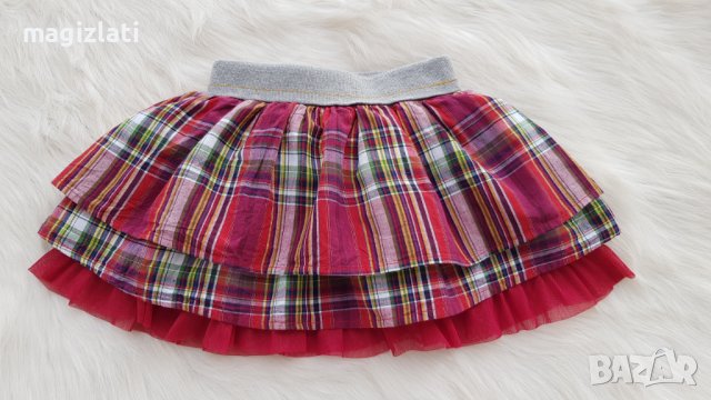 Детска карирана пола с тюл размер 3 години, снимка 8 - Детски рокли и поли - 42843160