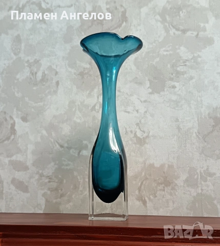 Стъклена ваза Aseda - Швеция 60те - 70те години. , снимка 2 - Други стоки за дома - 54348906